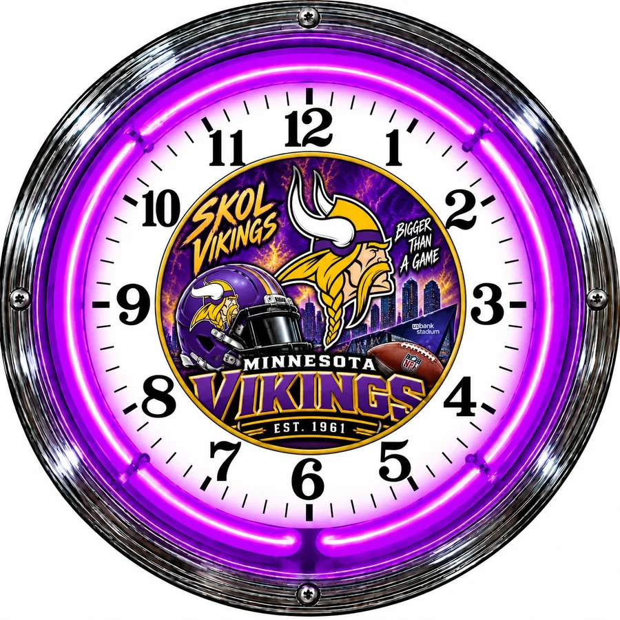 Minnesota Vikings, SKOL Vikings neon clock