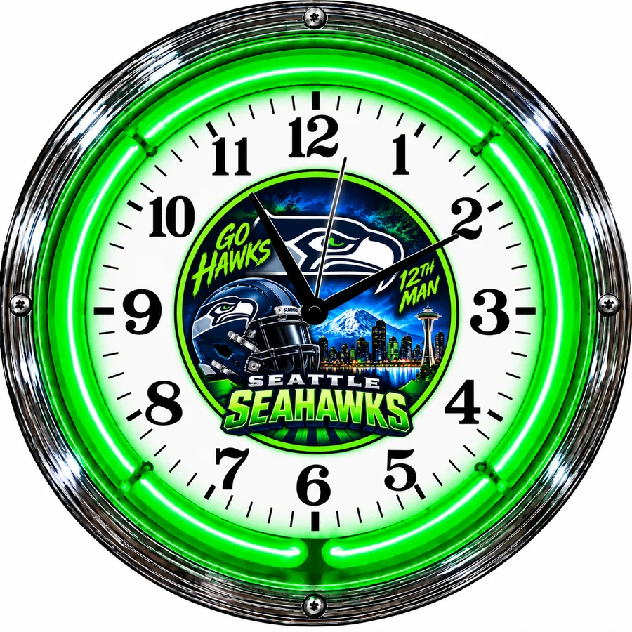 Seattle Seahawks, Go Hawks neon clock