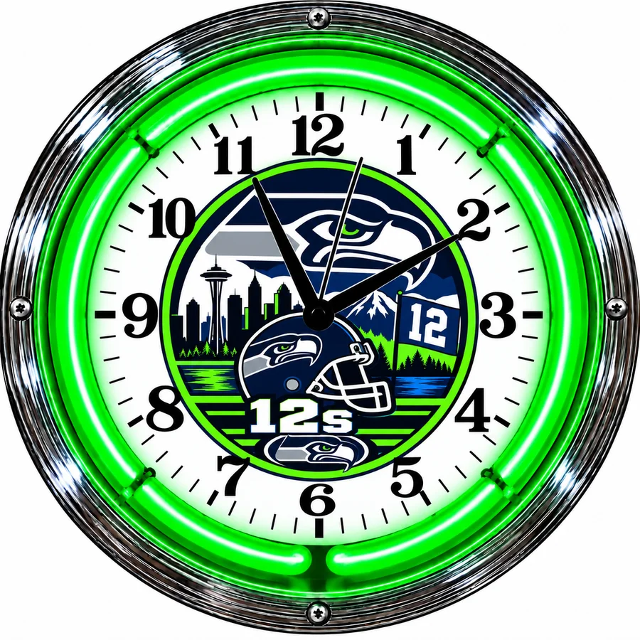 Seattle Seahawks, 12s neon clock