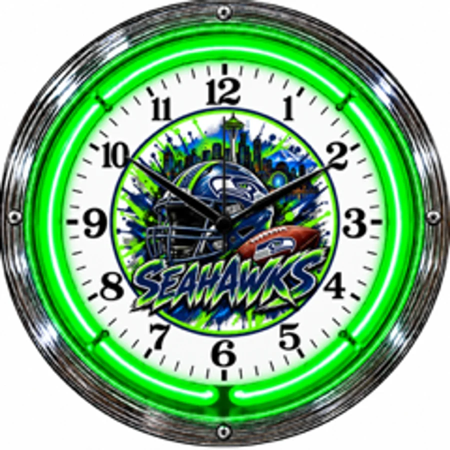 Seattle Seahawks, Seahawks Helmet neon clock