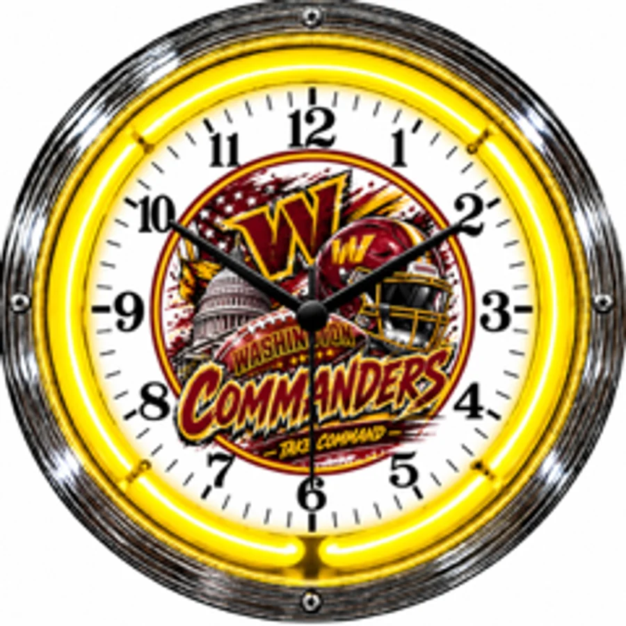 Washington Commanders, Flag neon clock